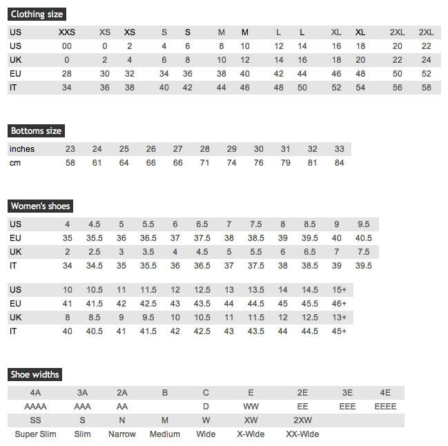 size chart